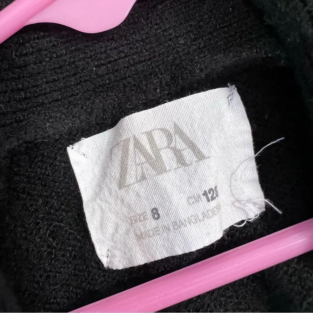 Zara girls black open front‎ cardigan